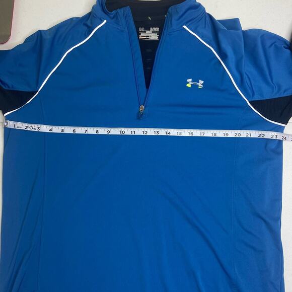 Under Armour Men Size XL AllSeason Running 1/4 Zip Blue Pullover Athletic Sport - Picture 8 of 10